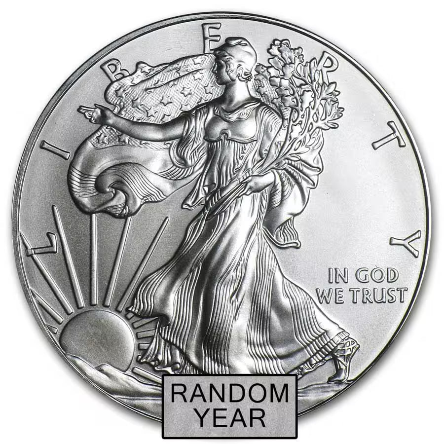 1 oz American Silver Eagle $1 Coin BU (Random Year)